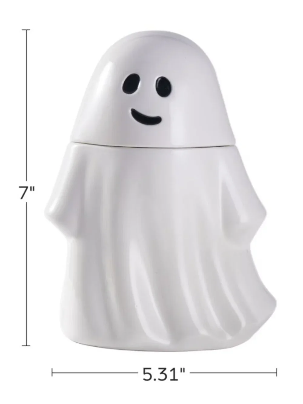 NEW Ceramic Ghost Cookie Jar Treat Food Storage Candy Kitchen Decor White Party
